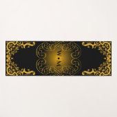 Monogram zwart en goud met decoratieve elementen yogamat (Voorkant (horizontaal))