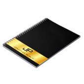 Monogram zwart en goudlegant Sjabloon modern Notitieboek (Linkerzijde)