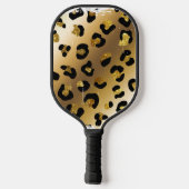 Monogram zwart en goudluipaard voor afdrukken pickleball paddle (Achterkant)