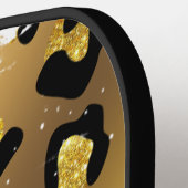 Monogram zwart en goudluipaard voor afdrukken pickleball paddle (Links Detail)