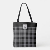 Monogram zwart en grijs geruite patroon tote bag (Achterkant)