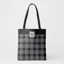 Monogram zwart en grijs ruitpatroon