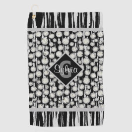 Monogram zwart en grijze pols gestreept golfhanddoek