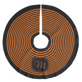 Monogram zwart en oranje gestreept kerstboom rok (Voorkant)