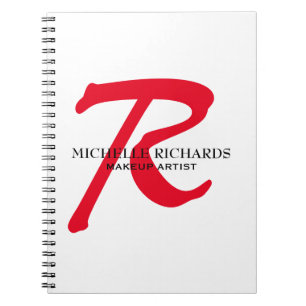 Monogram zwart en Red Makeup artiest Notitieboek