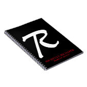 Monogram zwart en Red Makeup artiest Notitieboek (Rechterzijde)