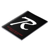 Monogram zwart en Red Makeup artiest Notitieboek (Linkerzijde)