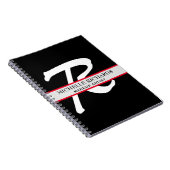 Monogram zwart en Red Makeup artiest Notitieboek (Rechterzijde)