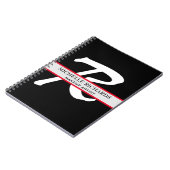Monogram zwart en Red Makeup artiest Notitieboek (Linkerzijde)