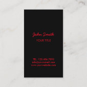 Monogram zwart en rood visitekaartje (Achterkant)