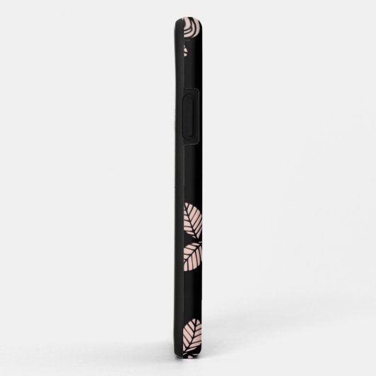 Monogram Zwart en Roze Bloemen Case-Mate iPhone Case (Achterkant/rechts)