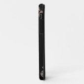Monogram Zwart en Roze Bloemmotief Case-Mate iPhone Case (Achterkant/links)