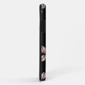 Monogram Zwart en Roze Bloemmotief Case-Mate iPhone Case (Achterkant/rechts)