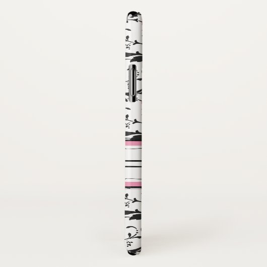 Monogram zwart en roze Damask Case-Mate iPhone Case (Achterkant / rechts)