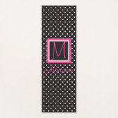 Monogram zwart en roze poka Dot Trendy Yogamat (Voorkant)