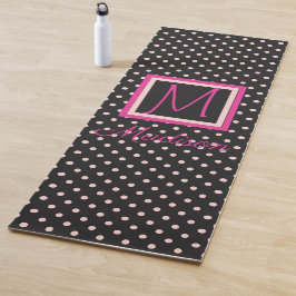 Monogram zwart en roze poka Dot Trendy Yogamat