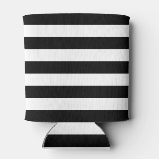 Monogram zwart en roze preppy Stripes Blikjeskoeler (Achterkant)