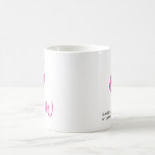 Monogram zwart en roze script koffiemok (Center)