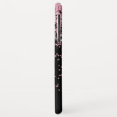 Monogram zwart en roze sparkle en glitter Case-Mate iPhone case (Achterkant/links)