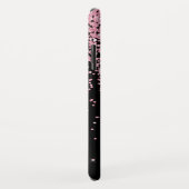 Monogram zwart en roze sparkle en glitter Case-Mate iPhone case (Achterkant/rechts)