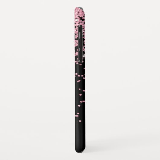 Monogram zwart en roze sparkle en glitter Case-Mate iPhone case (Achterkant/links)