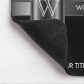 Monogram zwart en staal muismat (Hoek)