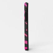 Monogram zwart en warm roze Zebra Case-Mate iPhone Case (Achterkant/links)