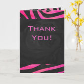 Monogram zwart en warm roze Zebra Kaart (Gele Bloem)