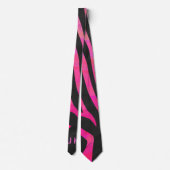 Monogram zwart en warm roze Zebra Stropdas (Achterkant)