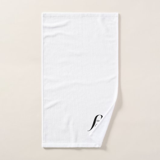 Monogram zwart en wit bad handdoek (Handdoek)