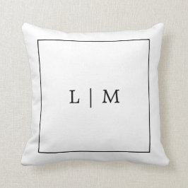 Monogram Zwart en Wit Eenvoudig Klassiek Minimalis Kussen