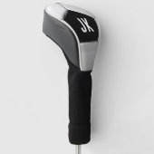 Monogram zwart en wit golfheadcover (Schuin)