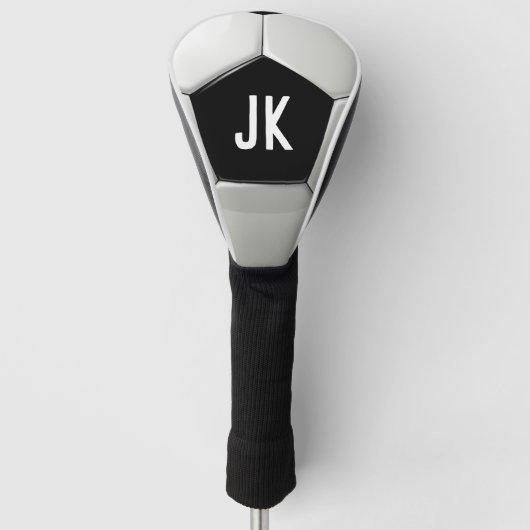 Monogram zwart en wit golfheadcover (Voorkant)