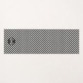 Monogram. Zwart en wit Houndstooth Pattern. Yogamat (Voorkant (horizontaal))