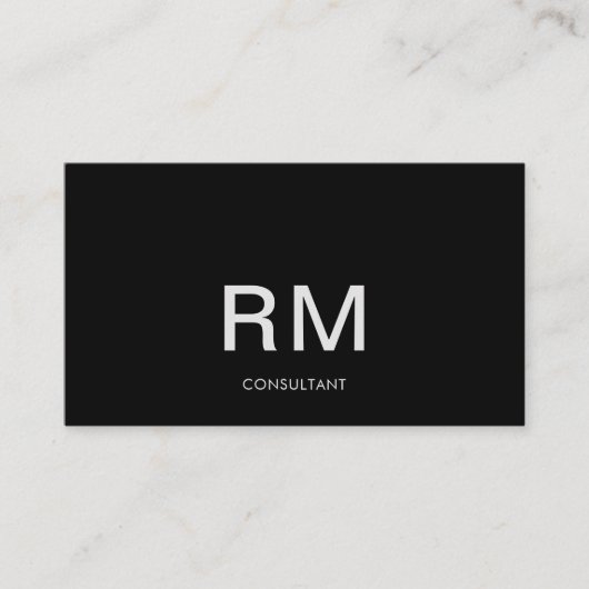 Monogram zwart en wit modern Visitekaartje (Voorkant)