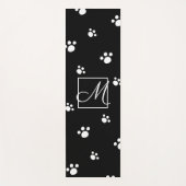 Monogram zwart en wit proefschrift printpatroon yogamat (Voorkant)