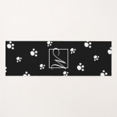 Monogram zwart en wit proefschrift printpatroon yogamat (Voorkant (horizontaal))