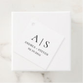 Monogram Zwart en Wit Trouwfeest  Bedankjes Labels (In situ)
