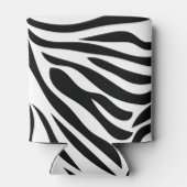 Monogram zwart en wit Zebra met warmroze Blikjeskoeler (Achterkant)
