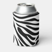 Monogram zwart en wit Zebra met warmroze Blikjeskoeler (Blikje Achterkant)