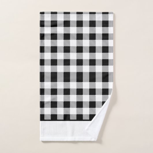 Monogram zwart en witte buffels bad handdoek (Handdoek)