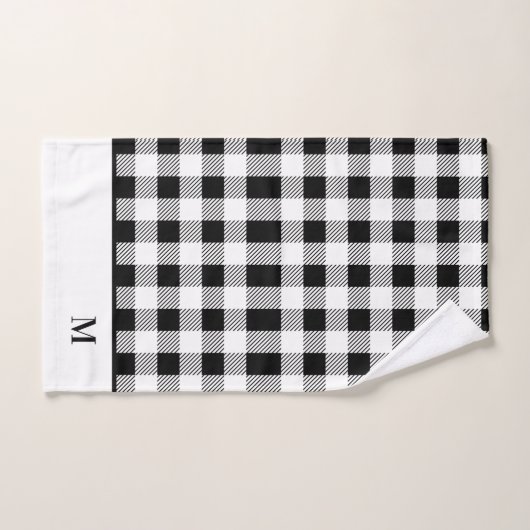 Monogram zwart en witte buffels bad handdoek (Handdoek)