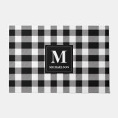 Monogram zwart en witte buffels deurmat (Voorkant)