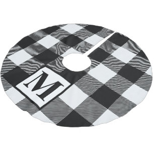 Monogram zwart en witte buffels kerstboom rok
