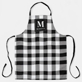 Monogram zwart en witte buffels schort