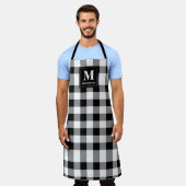 Monogram zwart en witte buffels schort (Gedragen)