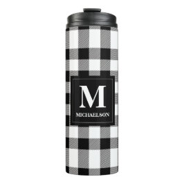 Monogram zwart en witte buffels thermosbeker