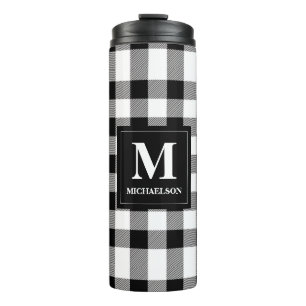 Monogram zwart en witte buffels thermosbeker