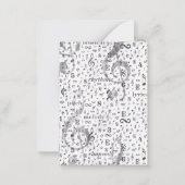 Monogram zwart en witte  muzieknotitie notitiekaartje (Achterkant)