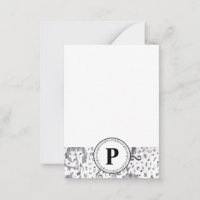 Monogram zwart en witte  muzieknotitie